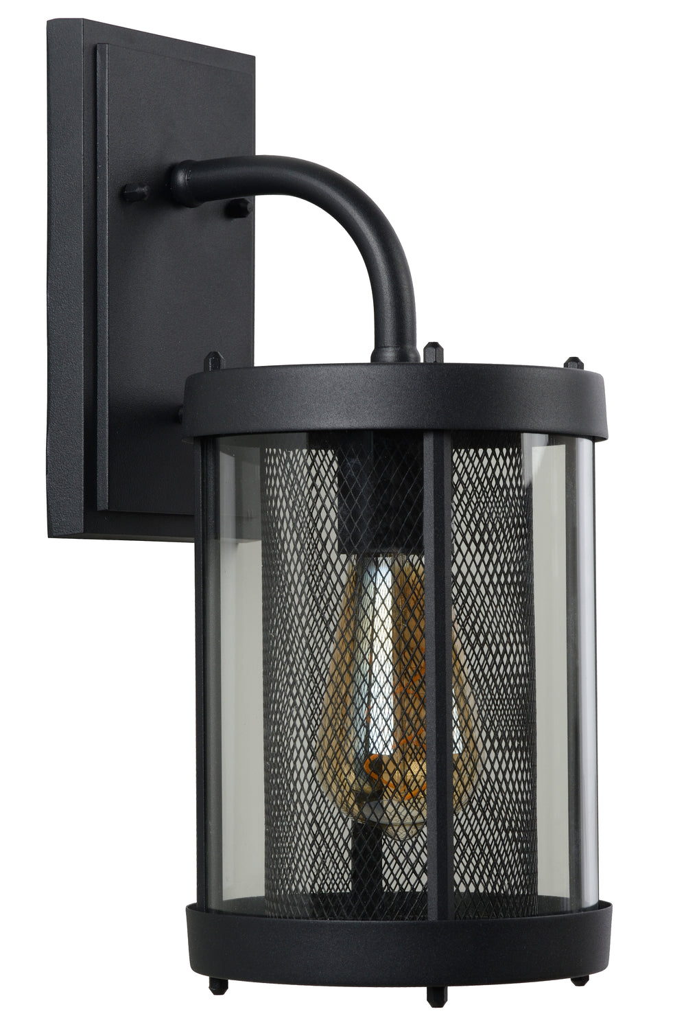 Lucide Makkum applique da parete, 1xE27, lampada da esterno e interno IP23, metallo Nero Opaco, 220-240V, max 60W