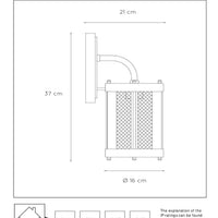 Lucide Makkum applique da parete, 1xE27, lampada da esterno e interno IP23, metallo Nero Opaco, 220-240V, max 60W