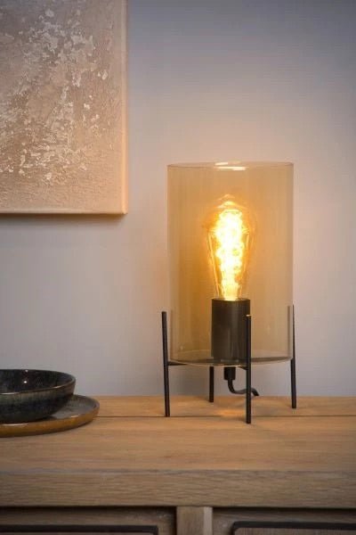 Lucide steffie table lamp E27 amber glass 40W non-dimmable IP20