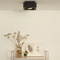 Lucide ZEFIX Faretto da soffitto LED, dim to warm, GU10 12W 2200K-3000K, orientabile, quadrato, Nero, IP20
