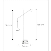 Lucide PHILINE lampada da lettura da terra moderna, 1xGU10, compatibile LED, altezza regolabile, Nero opaco con testa dorata