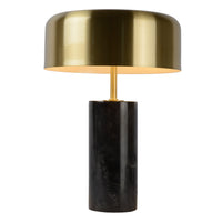 Lampada da tavolo moderna Lucide MIRASOL Ø25cm Metallo e marmo nero, 3xG9 portalampada, dimmerabile con interruttore a cavo, IP20