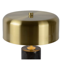 Lampada da tavolo moderna Lucide MIRASOL Ø25cm Metallo e marmo nero, 3xG9 portalampada, dimmerabile con interruttore a cavo, IP20