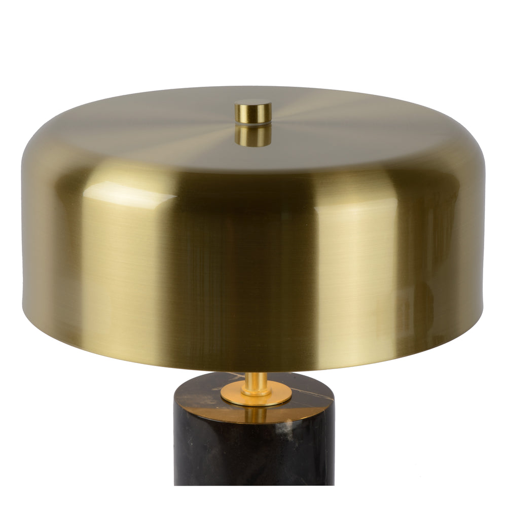Lampada da tavolo moderna Lucide MIRASOL Ø25cm Metallo e marmo nero, 3xG9 portalampada, dimmerabile con interruttore a cavo, IP20