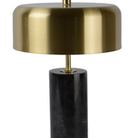 Lampada da tavolo moderna Lucide MIRASOL Ø25cm Metallo e marmo nero, 3xG9 portalampada, dimmerabile con interruttore a cavo, IP20