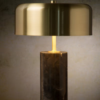 Lampada da tavolo moderna Lucide MIRASOL Ø25cm Metallo e marmo nero, 3xG9 portalampada, dimmerabile con interruttore a cavo, IP20