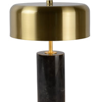Lampada da tavolo moderna Lucide MIRASOL Ø25cm Metallo e marmo nero, 3xG9 portalampada, dimmerabile con interruttore a cavo, IP20