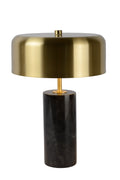 Lampada da tavolo moderna Lucide MIRASOL Ø25cm Metallo e marmo nero, 3xG9 portalampada, dimmerabile con interruttore a cavo, IP20