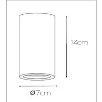 Faretto da soffitto Lucide Gipsy, 1xGU10, 220-240V, IP20, gesso bianco, design moderno cilindrico Ø7cm