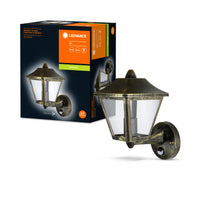 Ledvance ENDURA Classic Tradition Up Sensore Applique da Parete E27 Oro Nero Esterno IP44 Alluminio Pressofuso
