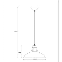 Lampada a sospensione Lucide BRASSY-BIS Nera, 1xE27 attacco, altezza regolabile, paralume rotondo in metallo Ø31cm, IP20