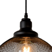 Lampada a sospensione Lucide MESH Nera ⌀28cm 1xE27 moderna in metallo IP20 altezza regolabile dimmerabile