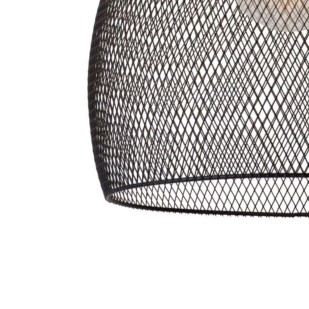 Lampada a sospensione Lucide MESH Nera ⌀28cm 1xE27 moderna in metallo IP20 altezza regolabile dimmerabile