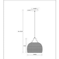 Lampada a sospensione Lucide MESH Nera ⌀28cm 1xE27 moderna in metallo IP20 altezza regolabile dimmerabile