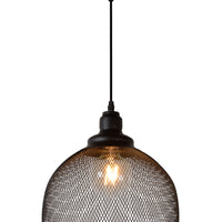 Lampada a sospensione Lucide MESH Nera ⌀28cm 1xE27 moderna in metallo IP20 altezza regolabile dimmerabile
