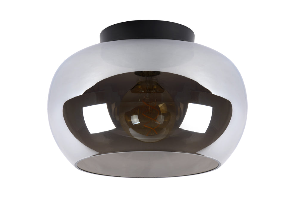 Lucide JUDI plafoniera Ø30,5cm, vetro fumé, 1xE27, dimmerabile, stile moderno, struttura in metallo, IP20