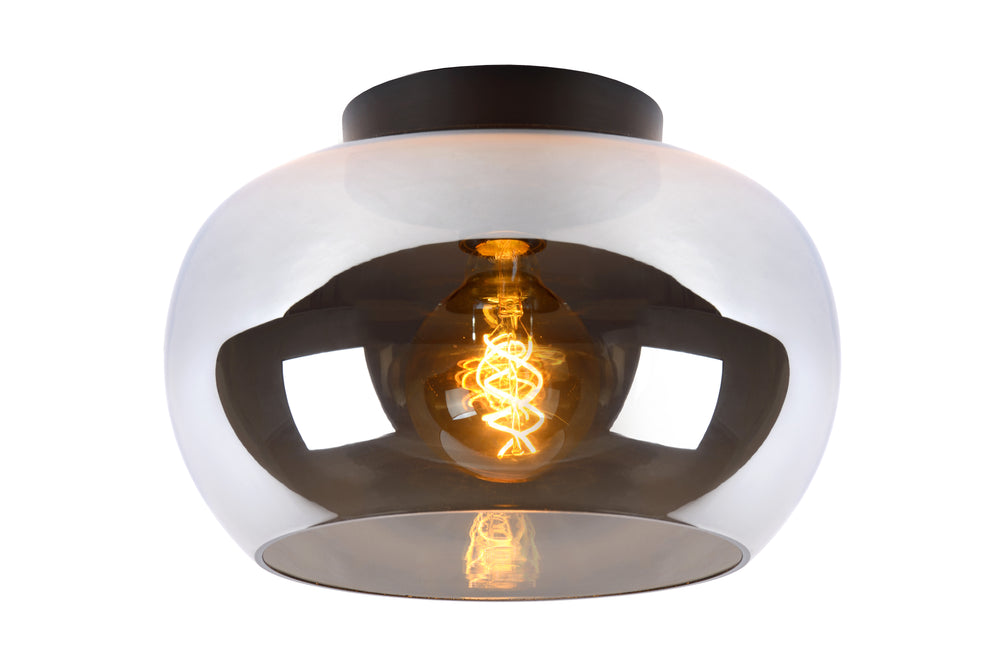 Lucide JUDI plafoniera Ø30,5cm, vetro fumé, 1xE27, dimmerabile, stile moderno, struttura in metallo, IP20