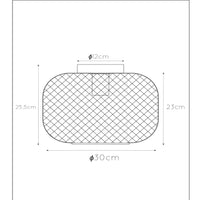 Plafoniera Lucide MESH 30cm cilindro in metallo, attacco E27, Nero Opaco con finitura Oro, stile vintage IP20
