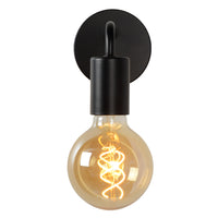 Lampada da parete Lucide SCOTT, design vintage in metallo, 1xE27, max 40W, IP20, Nero Opaco