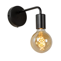 Lampada da parete Lucide SCOTT, design vintage in metallo, 1xE27, max 40W, IP20, Nero Opaco