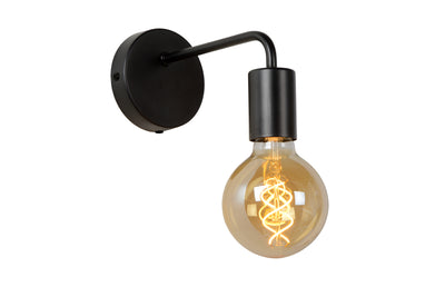 Lampada da parete Lucide SCOTT, design vintage in metallo, 1xE27, max 40W, IP20, Nero Opaco