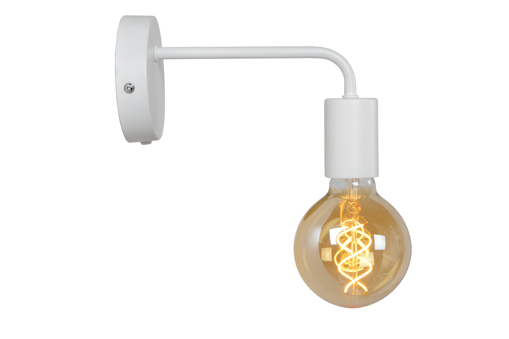 Lucide SCOTT wall light, 1xE27 socket, 40W max, IP20, metal body, Matt White finish, vintage style