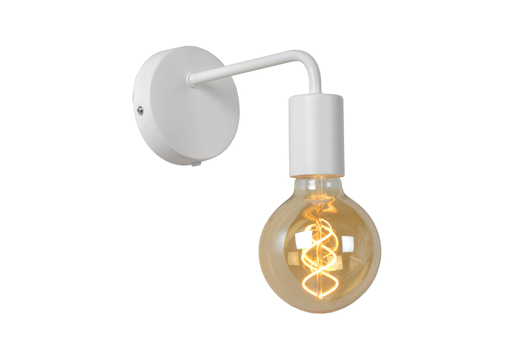 Lucide SCOTT wall light, 1xE27 socket, 40W max, IP20, metal body, Matt White finish, vintage style
