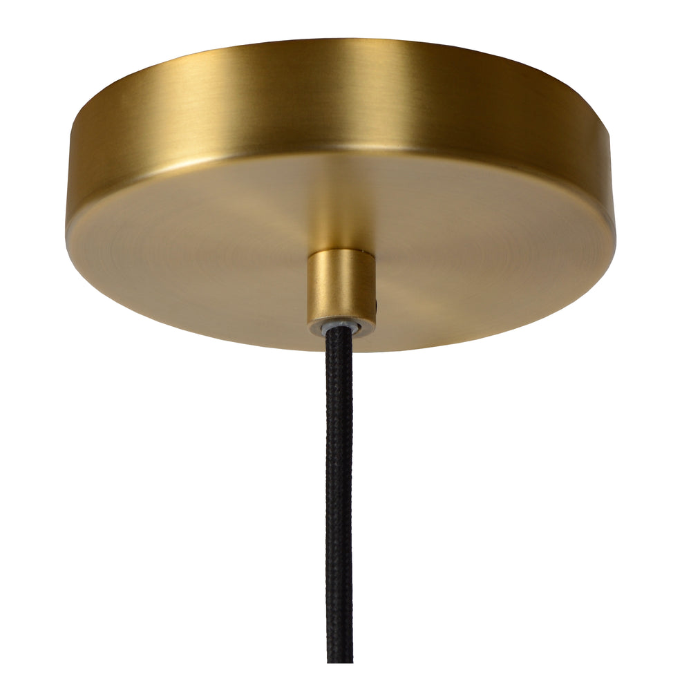 Lucide MALOTO pendant light, vintage oval metal and glass, E27 socket, 40W max, IP20, green bronze finish