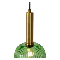 Lucide MALOTO lampada a sospensione, metallo e vetro ovale vintage, attacco E27, max 40W, IP20, finitura bronzo verde