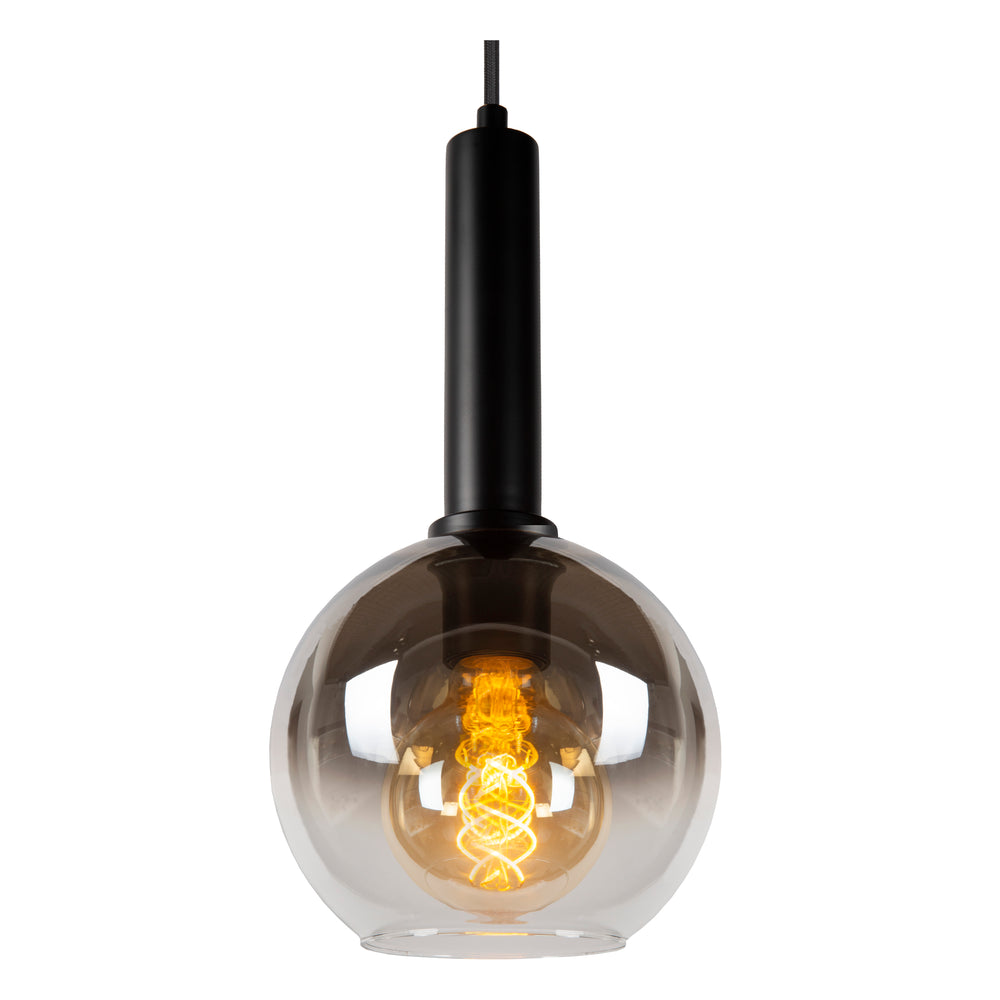 Lampada a sospensione Lucide MARIUS 5xE27 Vetro nero 55cm altezza regolabile design moderno da interno IP20