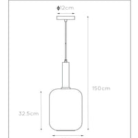 Lampada a sospensione Lucide JOANET Ø22cm, 1xE27 attacco, bronzo con vetro fumé, altezza regolabile, IP20
