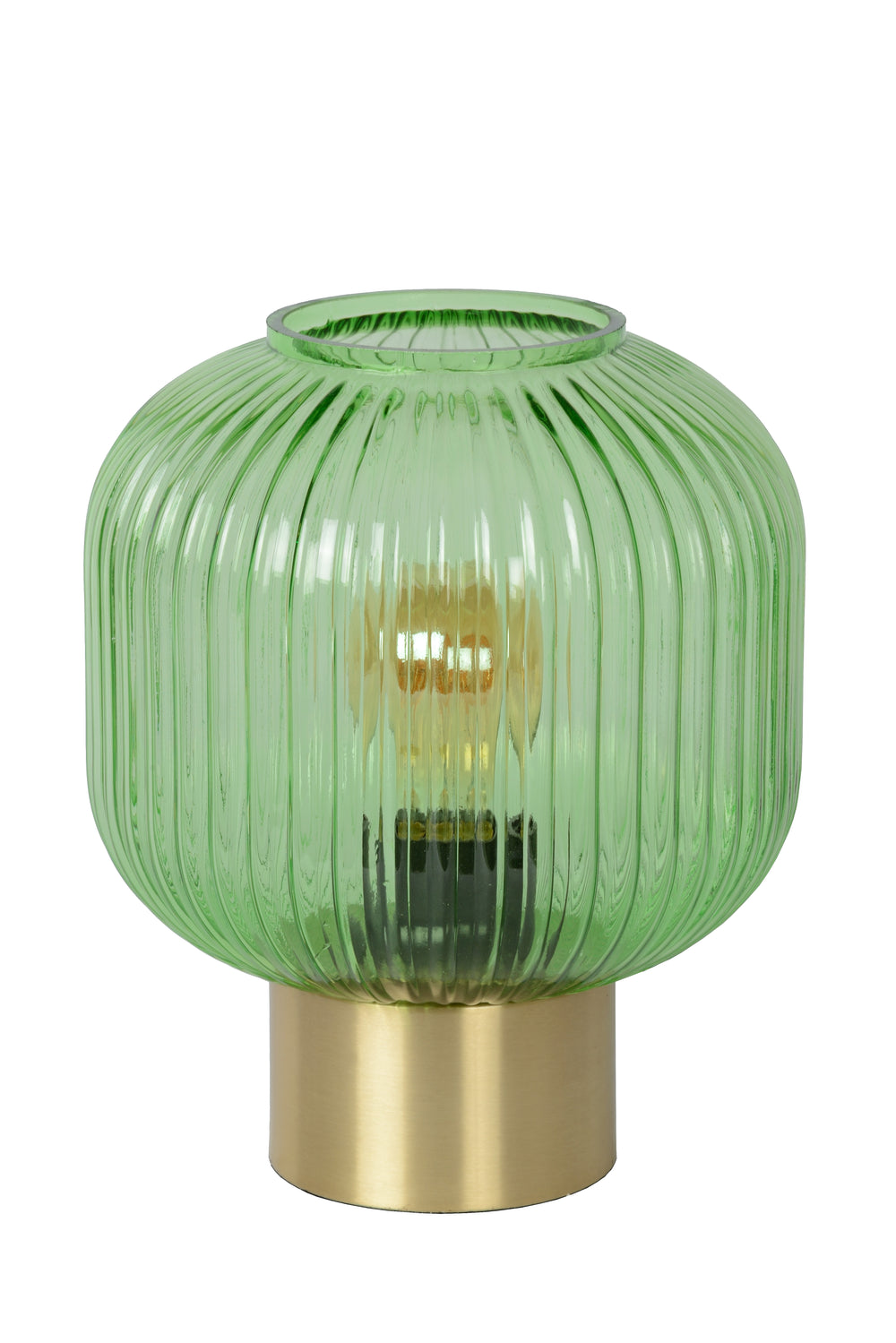 Lucide Maloto vintage table lamp, metal and glass, E27 socket, 40W max, IP20, bronze green amber finish
