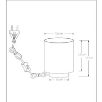 Lampada da tavolo vintage Lucide SUZY, cilindro in metallo, finitura Sandy Black Gold, attacco E14, 220-240V, IP20