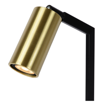 Lampada da scrivania Lucide SYBIL, 1xGU10, 230V, IP20, Nero con Oro Opaco, acciaio moderno, regolabile a 360°, uso interno