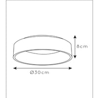 Lucide TALOWE Lampada da soffitto LED, dimmerabile 20W 3000K IP20 rotonda Alluminio nero Ø300mm