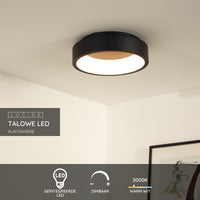 Lucide TALOWE Lampada da soffitto LED, dimmerabile 20W 3000K IP20 rotonda Alluminio nero Ø300mm