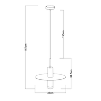 Lucide SELIN 35cm sospensione nera, 1xGU10, 220-240V LED, attacco E27