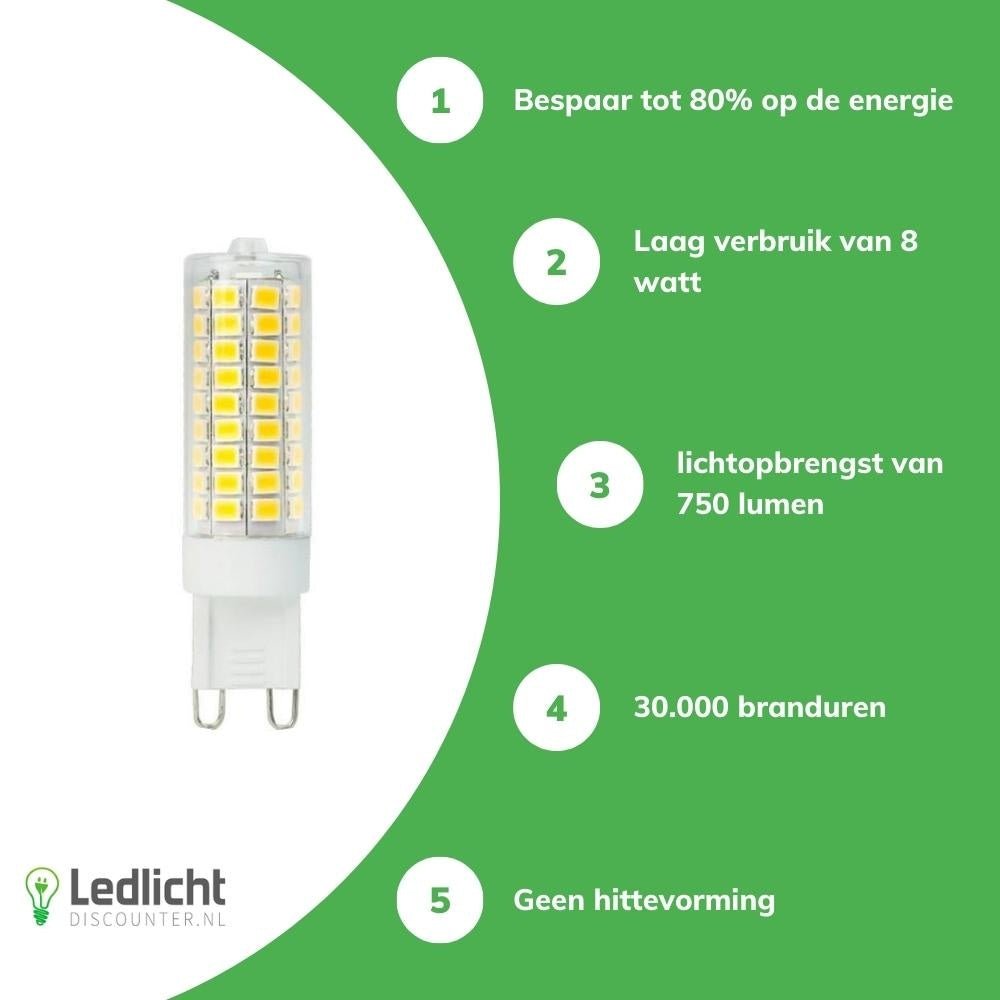 Spectrum LED G9 7W Warm White Light Bulb: Energy-Efficient Replacement for 70W, 300K Ideal for Ambient Lighting