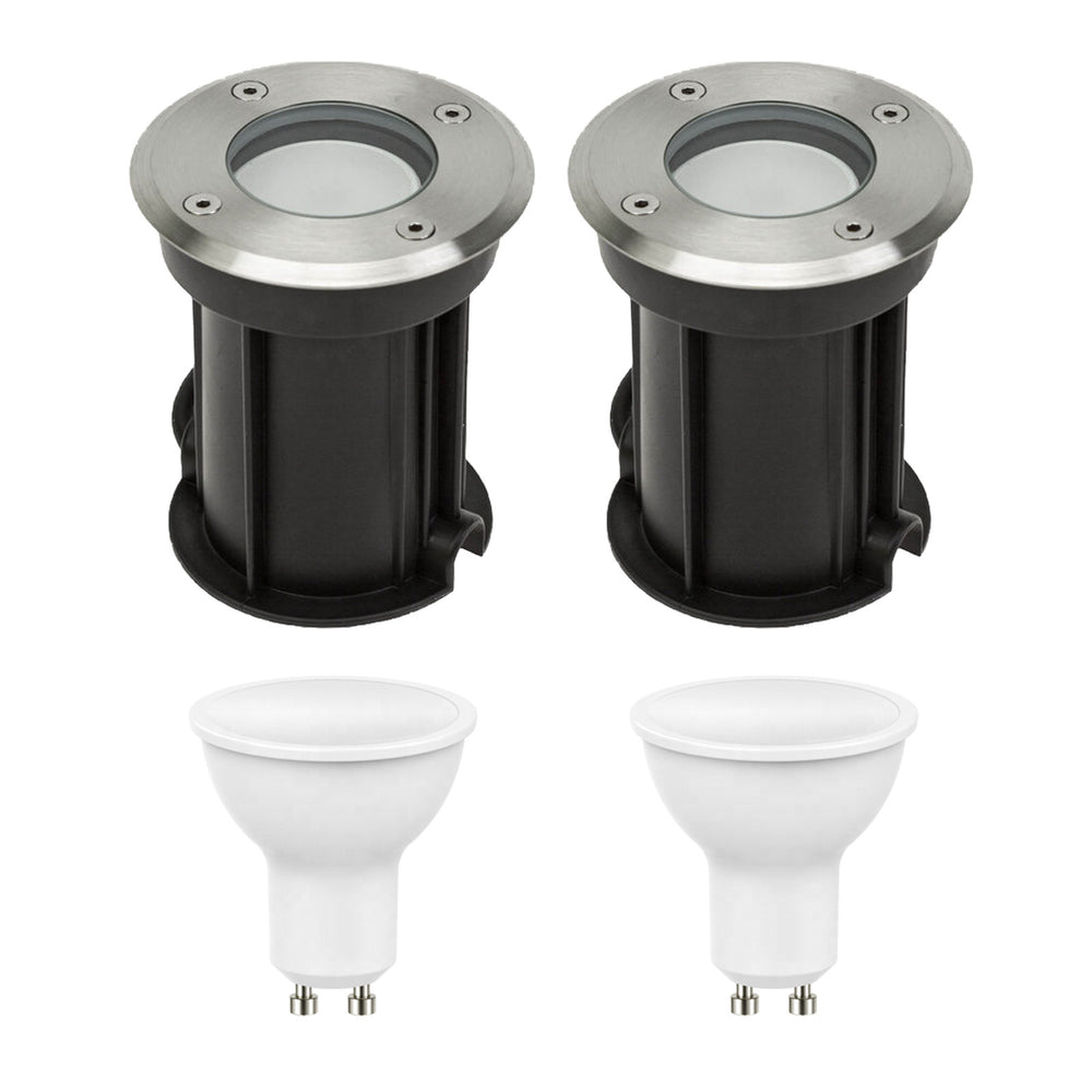 Spectrum 3000K LED ground spot set - 4W each - IP67 outdoor lighting