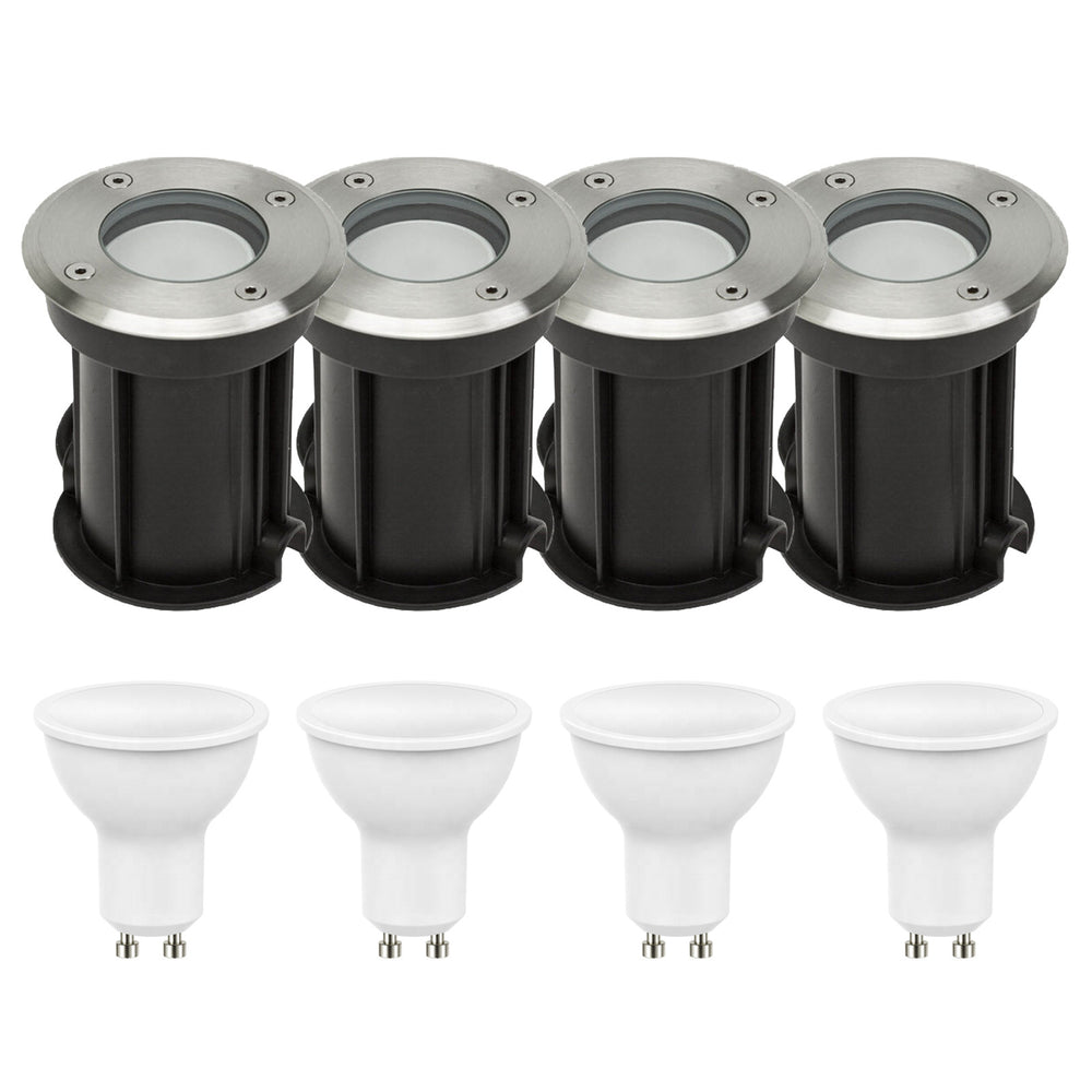 Spectrum set of 4 LED ground spots outdoor 3000K IP67 4x 4W