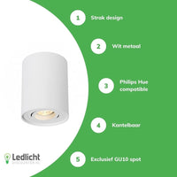 Faretto da soffitto LED rotondo bianco Spectrum con attacco GU10 regolabile