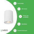 Faretto da soffitto LED rotondo bianco Spectrum con attacco GU10 regolabile