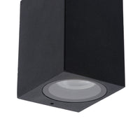 Lucide ZARO applique da parete per interno ed esterno, 1xGU10, IP44 design quadrato in alluminio nero, 220-240V, stile moderno