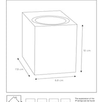 Lucide ZARO applique da parete per interno ed esterno, 1xGU10, IP44 design quadrato in alluminio nero, 220-240V, stile moderno