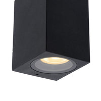 Lucide ZARO applique da parete per interno ed esterno, 1xGU10, IP44 design quadrato in alluminio nero, 220-240V, stile moderno