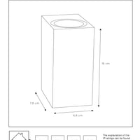 Lucide ZARO LED wall light indoor outdoor, 2xGU10, IP44, White aluminum modern design