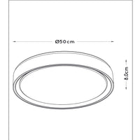 Lucide NURIA LED ceiling light 36W 2700K 3-Step Dim round Ø50cm Black modern IP20