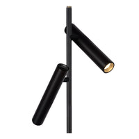 Lampada da lettura LED Lucide PHILON, 2x4.5W 3000K dimmerabile con controllo touch, 220-240V, IP20, Nero, 140cm