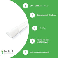 Aigostar LED batten 120cm 40W 4000K bright white light lumens