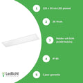 Pannello LED Tsong 120x30cm IP65 resistente all'umidità pro slim line 36w 4320 lumen 4000k bianco freddo